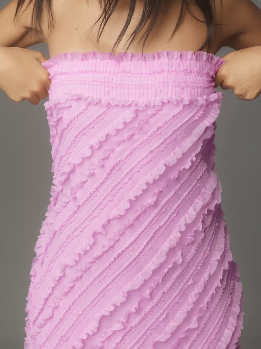 Endless Rose Anthropologie Strapless Textured Column Midi Dress Size Medium NEW - Picture 2 of 15